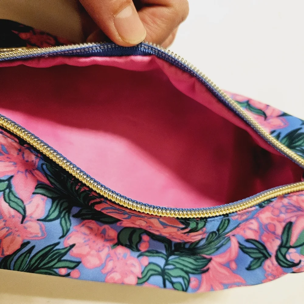 Lilly Pulitzer Pen Cosmetic Pouch Bag Safari Sunset Floral NWOT